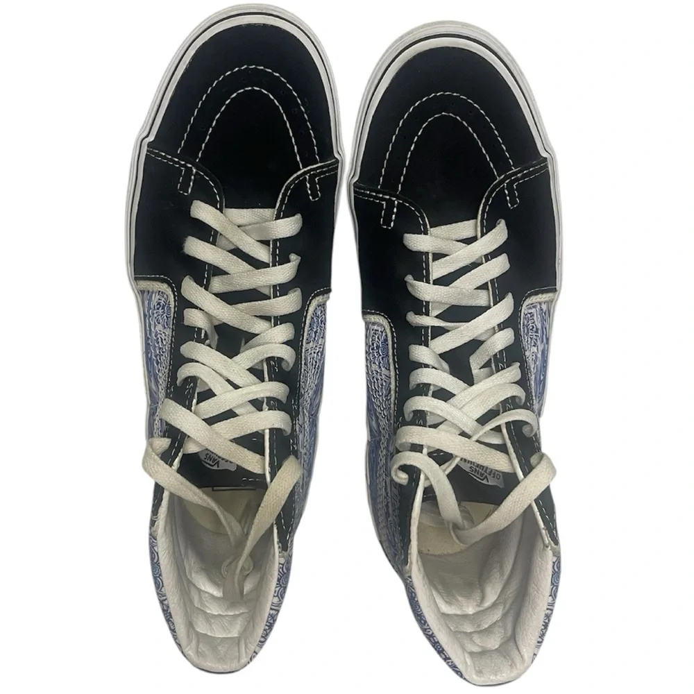 VANS Sk8-Hi Men's Sneakers Black/Blue Lightning Bolt, High Top, Size 10 - Picture 9 of 12